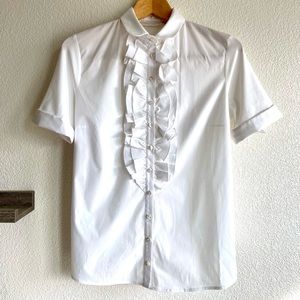 Anne Fontaine white ruffled blouse